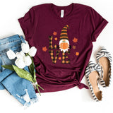 T-Shirt-Lovely Fall Gnome T-Shirt-S-Maroon-Jack N Roy