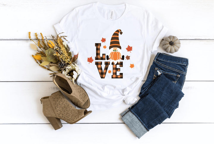 Shirts & Tops-Lovely Fall Gnome T-Shirt-S-White-Jack N Roy