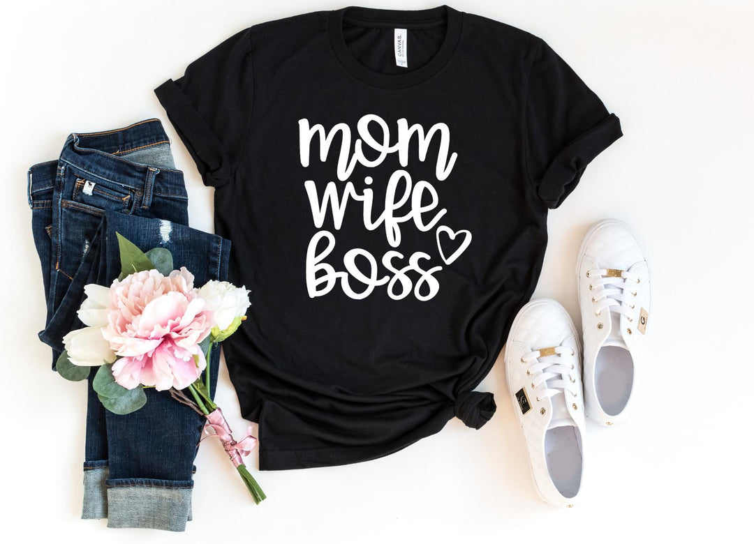 Shirts & Tops-MOM WIFE BOSS T-Shirt-S-Black-Jack N Roy