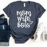 T-Shirt-MOM WIFE BOSS T-Shirt-S-Heather Navy-Jack N Roy