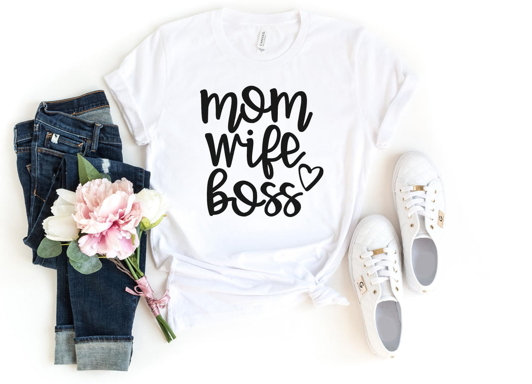 Shirts & Tops-MOM WIFE BOSS T-Shirt-S-White-Jack N Roy