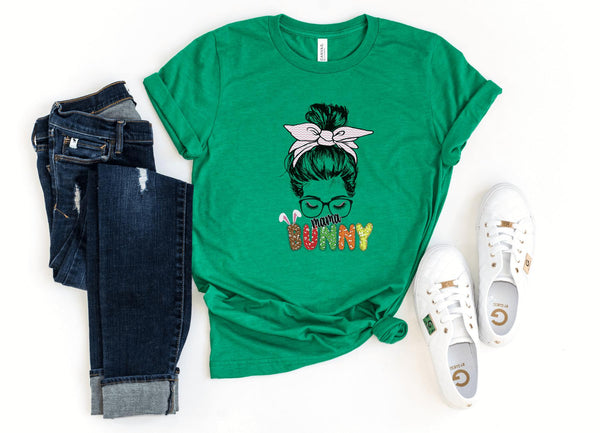 T-Shirt-Mama Bunny T-Shirt-S-Heather Kelly-Jack N Roy
