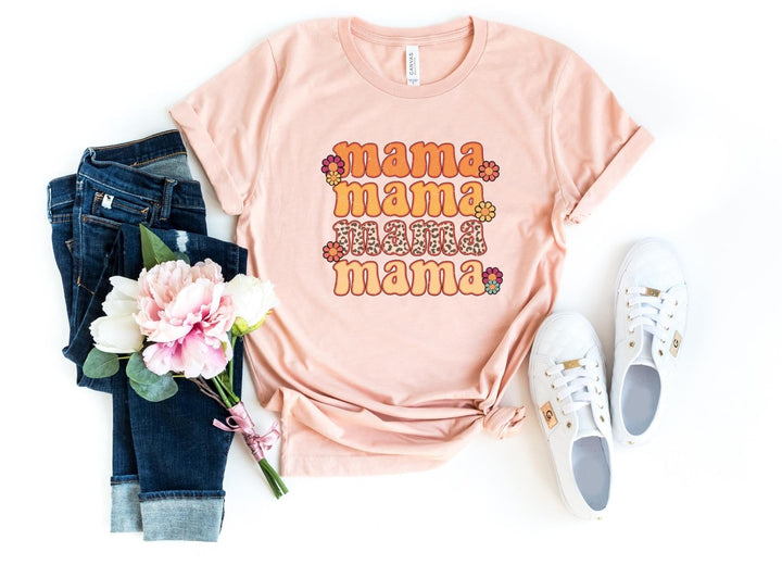 Shirts & Tops-Mama Mama Mama T-Shirt-S-Heather Peach-Jack N Roy