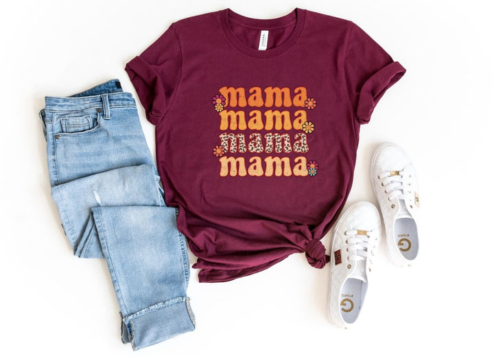 Shirts & Tops-Mama Mama Mama T-Shirt-S-Maroon-Jack N Roy