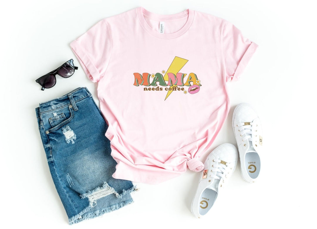 Shirts & Tops-Mama Needs Coffee T-Shirt-S-Pink-Jack N Roy