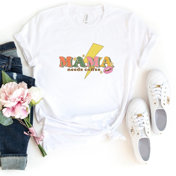 T-Shirt-Mama Needs Coffee T-Shirt-S-White-Jack N Roy