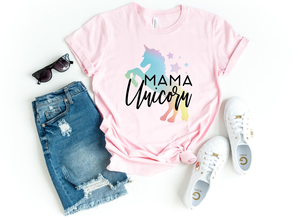 T-Shirt-Mama Unicorn T-Shirt-S-Pink-Jack N Roy