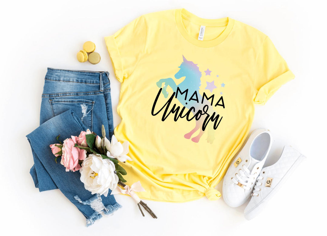 Shirts & Tops-Mama Unicorn T-Shirt-S-Yellow-Jack N Roy