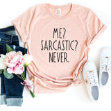 T-Shirt-Me? Sarcastic? Never T-Shirt-S-Heather Peach-Jack N Roy
