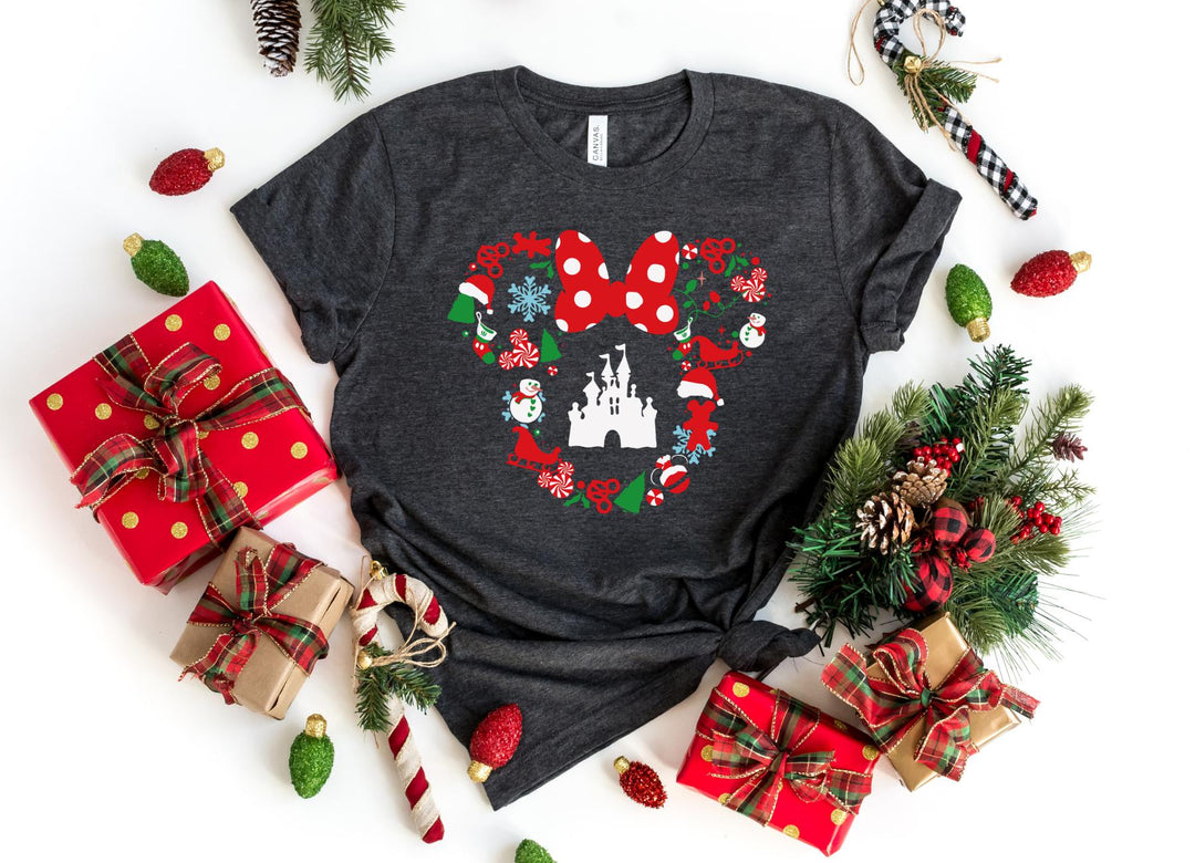 Shirts & Tops-Mickey Mouse Christmas T-Shirt-S-Dark Grey Heather-Jack N Roy