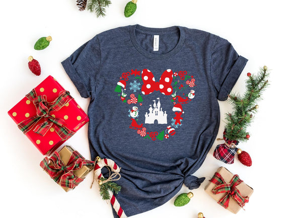 T-Shirt-Mickey Mouse Christmas T-Shirt-S-Heather Navy-Jack N Roy