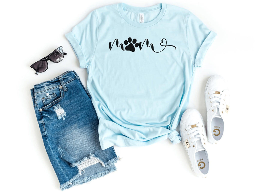 Shirts & Tops-Mom Paw T-Shirt-S-Heather Ice Blue-Jack N Roy