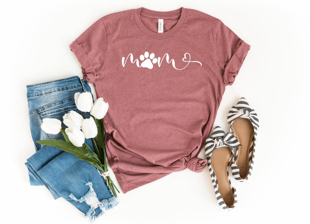 Shirts & Tops-Mom Paw T-Shirt-S-Heather Mauve-Jack N Roy