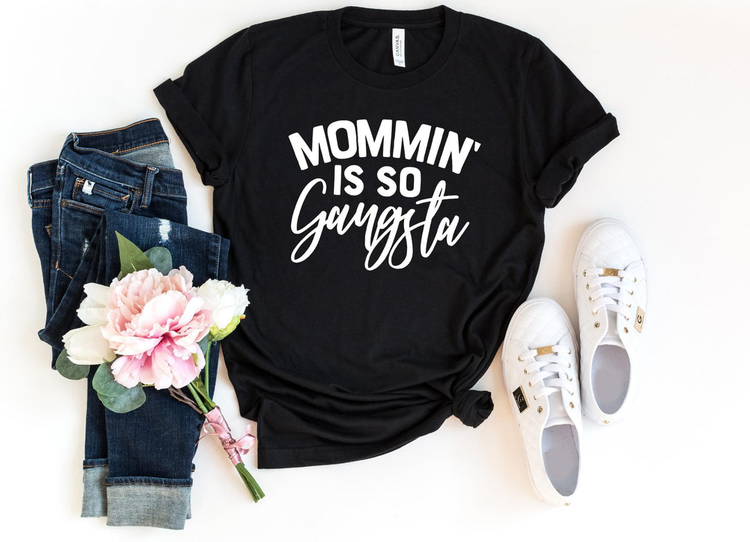 Shirts & Tops-Mommin is so Gangsta T-Shirt-S-Black-Jack N Roy