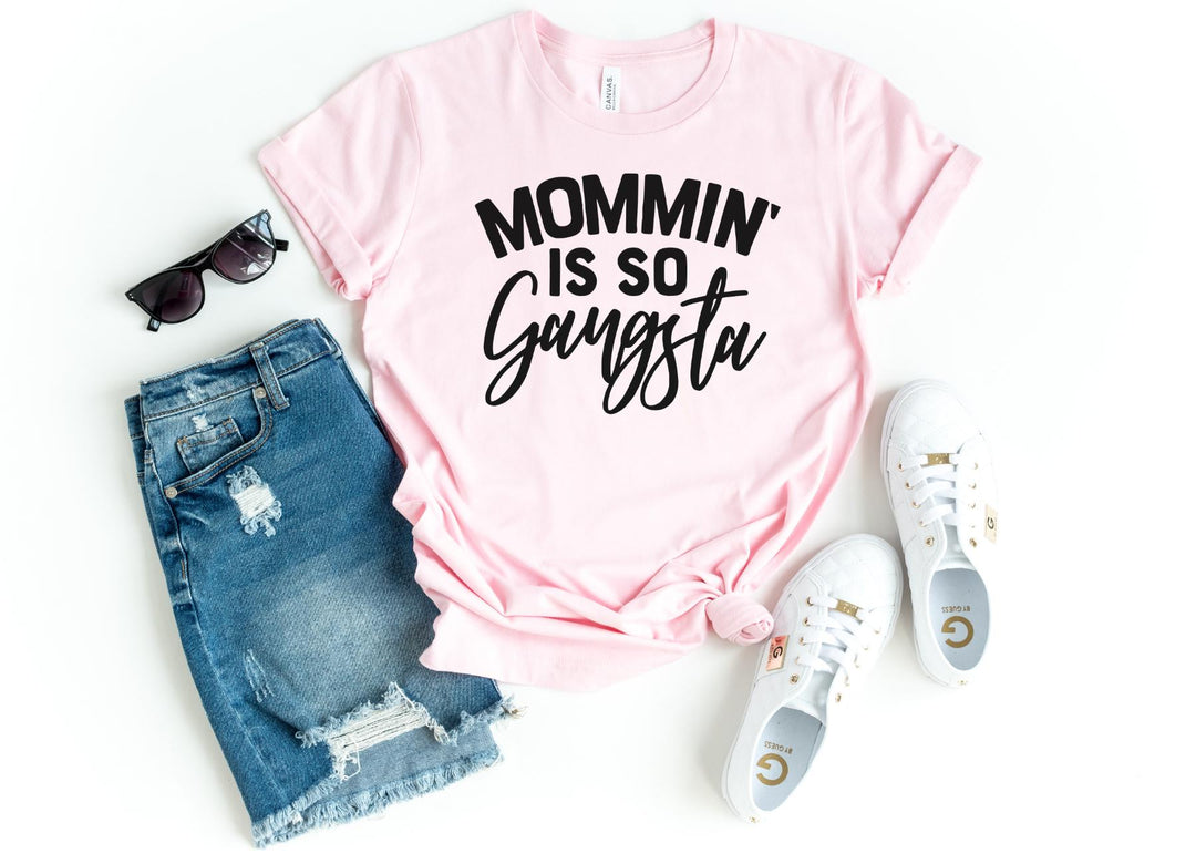 Shirts & Tops-Mommin is so Gangsta T-Shirt-S-Pink-Jack N Roy
