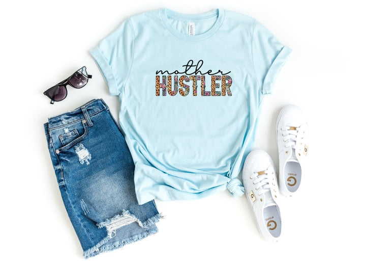 Shirts & Tops-Mother Hustler T-Shirt-S-Heather Ice Blue-Jack N Roy