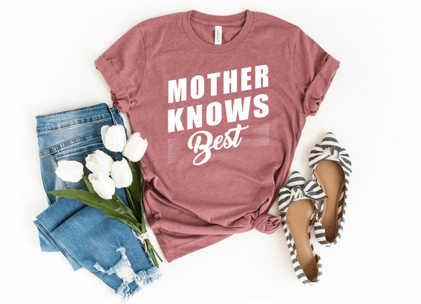 T-Shirt-Mother Knows Best T-Shirt-S-Heather Mauve-Jack N Roy