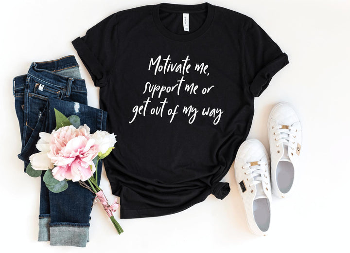 Shirts & Tops-Motivate me - Support me T-Shirt-S-Black-Jack N Roy