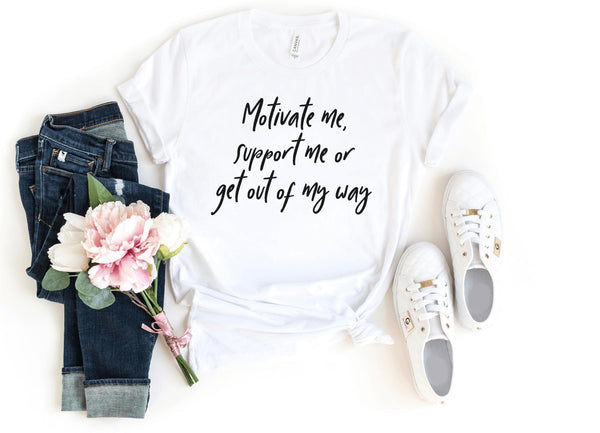 T-Shirt-Motivate me - Support me T-Shirt-S-White-Jack N Roy