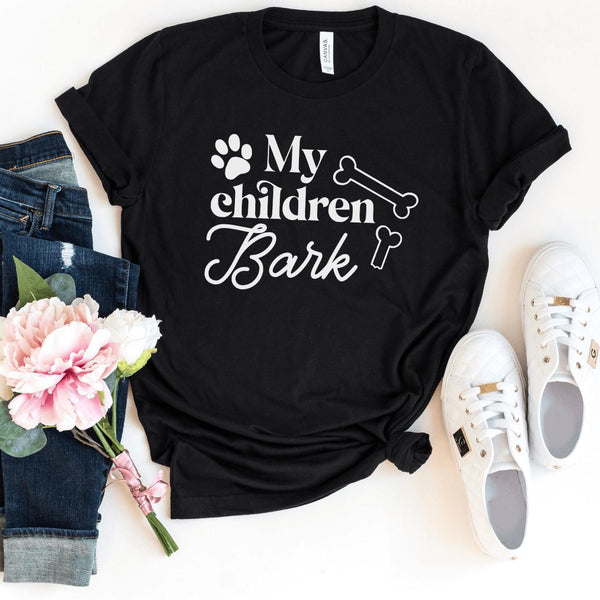 T-Shirt-My Children Bark T-Shirt-S-Black-Jack N Roy