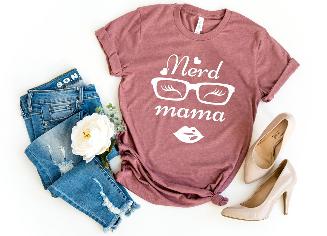 Shirts & Tops-Nerd Mama T-Shirt-S-Heather Mauve-Jack N Roy