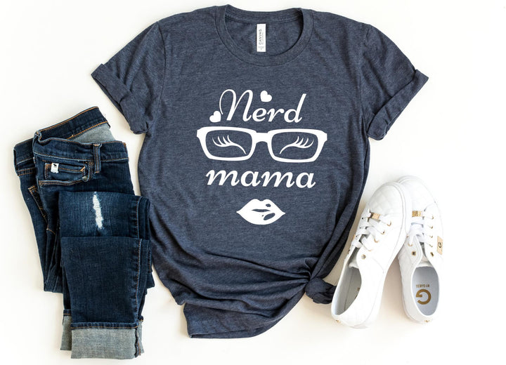 Shirts & Tops-Nerd Mama T-Shirt-S-Heather Navy-Jack N Roy