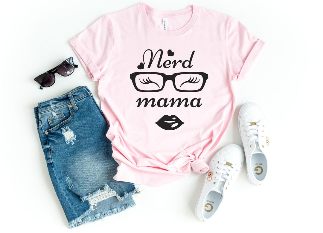 Shirts & Tops-Nerd Mama T-Shirt-S-Pink-Jack N Roy