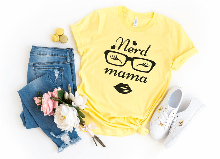 Shirts & Tops-Nerd Mama T-Shirt-S-Yellow-Jack N Roy