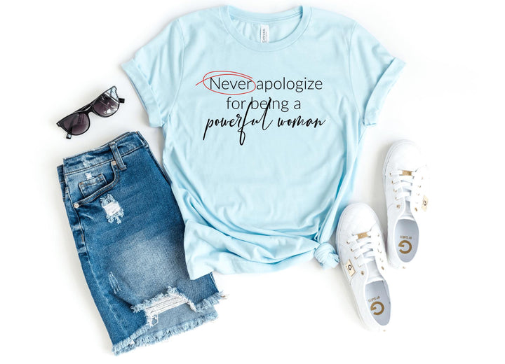 Shirts & Tops-Never apologize T-Shirt-S-Heather Ice Blue-Jack N Roy