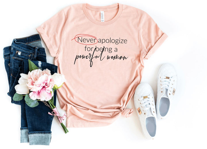 Shirts & Tops-Never apologize T-Shirt-S-Heather Peach-Jack N Roy
