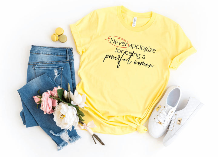 Shirts & Tops-Never apologize T-Shirt-S-Yellow-Jack N Roy