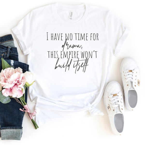 T-Shirt-No Drama T-Shirt-S-White-Jack N Roy