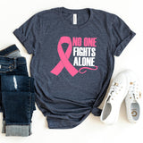 T-Shirt-No One Fights Alone T-Shirt 🎗️-S-Navy-Jack N Roy