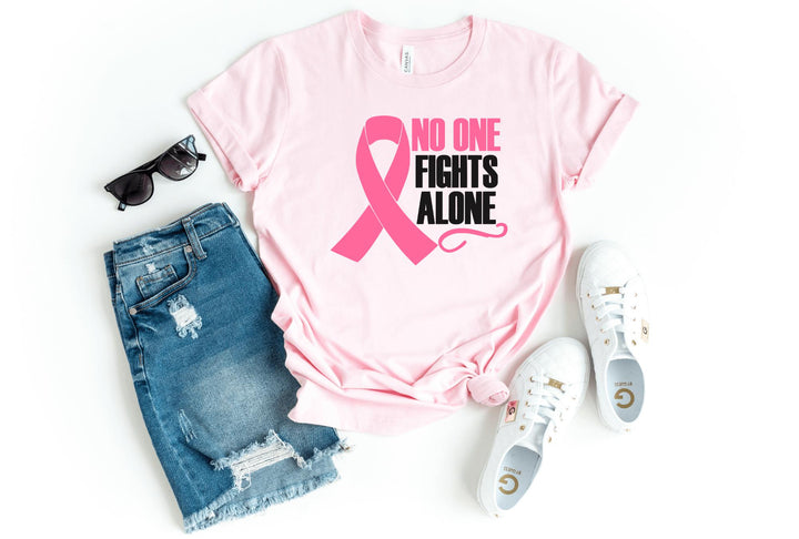 Shirts & Tops-No One Fights Alone T-Shirt 🎗️-S-Pink-Jack N Roy