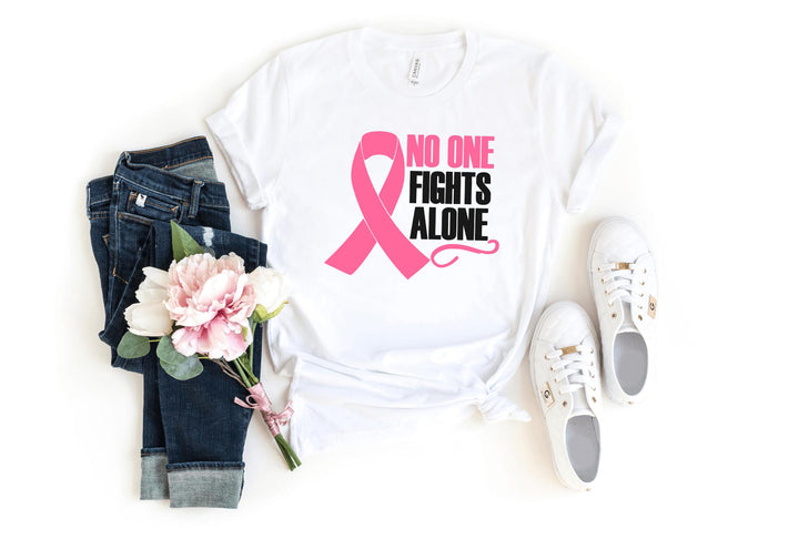 Shirts & Tops-No One Fights Alone T-Shirt 🎗️-S-White-Jack N Roy