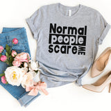 T-Shirt-Normal People Scare Me T-Shirt-S-Athletic Heather-Jack N Roy