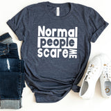 T-Shirt-Normal People Scare Me T-Shirt-S-Heather Navy-Jack N Roy