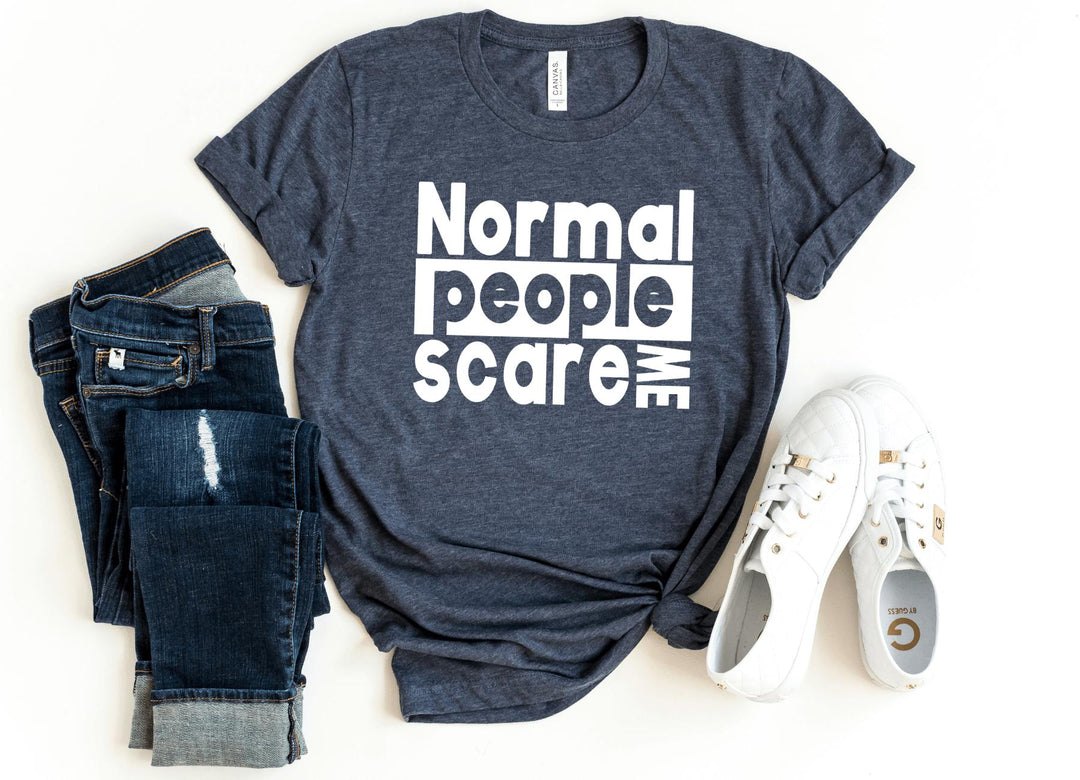 Shirts & Tops-Normal People Scare Me T-Shirt-S-Heather Navy-Jack N Roy