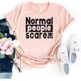 T-Shirt-Normal People Scare Me T-Shirt-S-Heather Peach-Jack N Roy