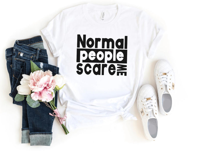 Shirts & Tops-Normal People Scare Me T-Shirt-S-White-Jack N Roy