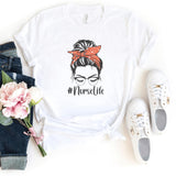 T-Shirt-Nurse Life (Bun) T-Shirt-S-White-Jack N Roy