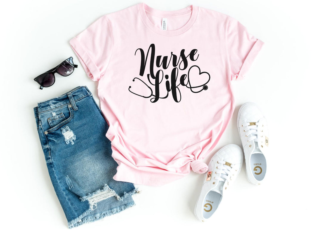 Shirts & Tops-Nurse Life T-Shirt-S-Pink-Jack N Roy