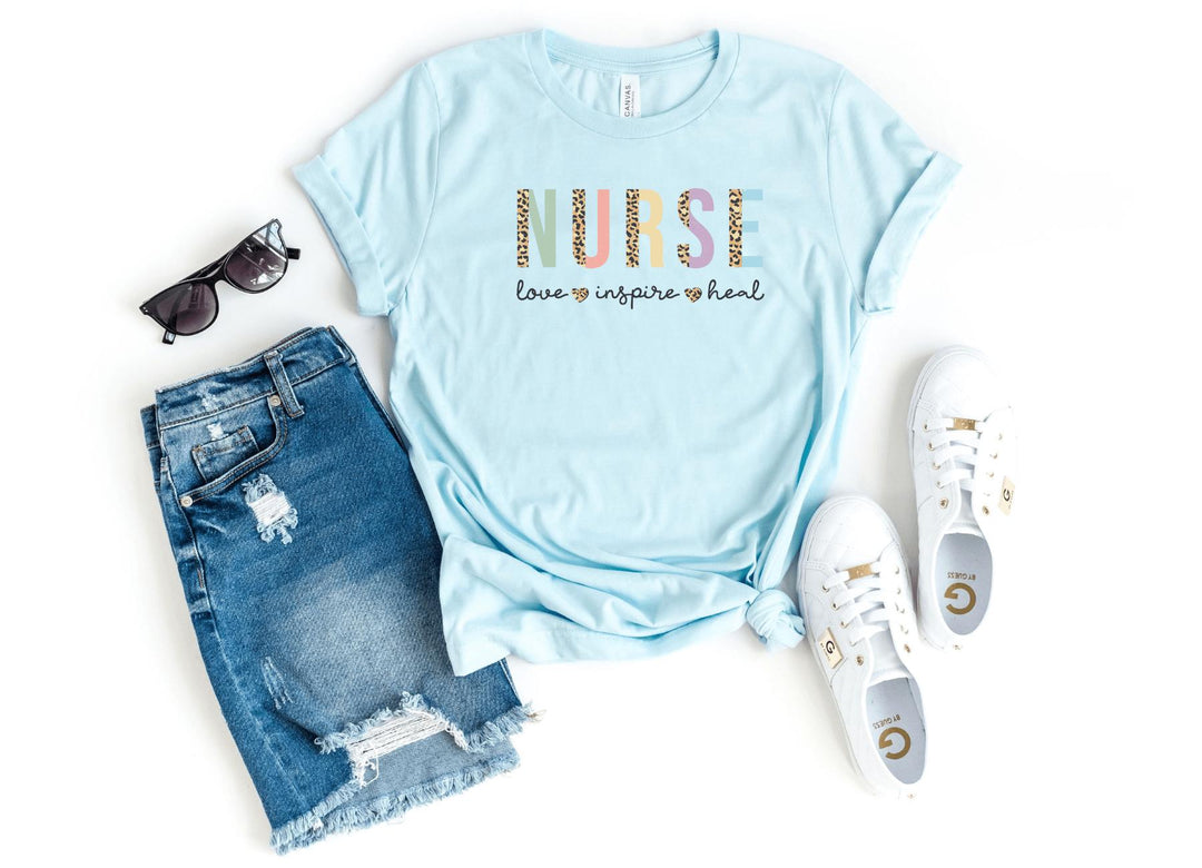 Shirts & Tops-Nurse: Love Inspire Heal T-Shirt-S-Heather Ice Blue-Jack N Roy