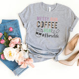 T-Shirt-Nurse: Messy Bun, Coffee, Run T-Shirt-S-Athletic Heather-Jack N Roy