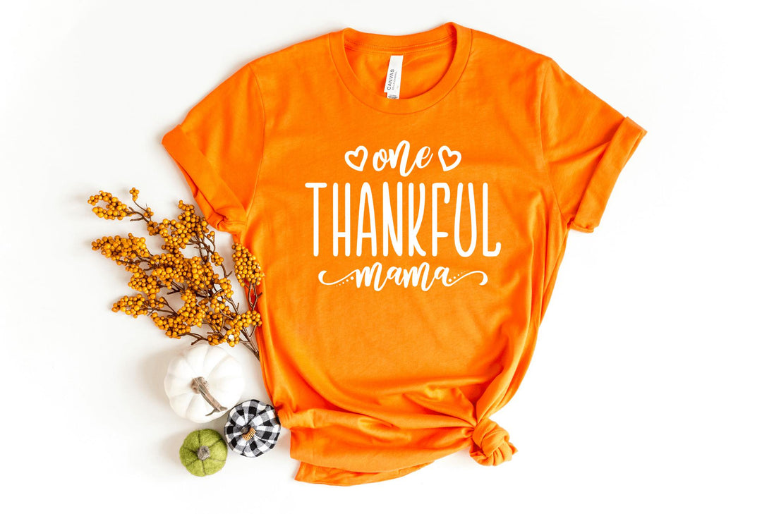Shirts & Tops-One Thankful Mama T-Shirt-S-Orange-Jack N Roy