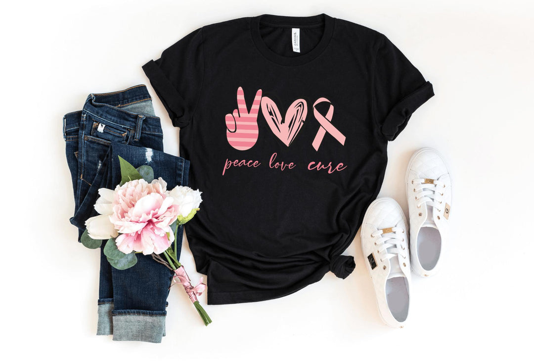 Shirts & Tops-Peace, Love, Cure T-Shirt 🎗️-S-Black-Jack N Roy
