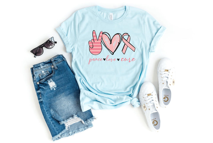Shirts & Tops-Peace, Love, Cure T-Shirt 🎗️-S-Heather Ice Blue-Jack N Roy