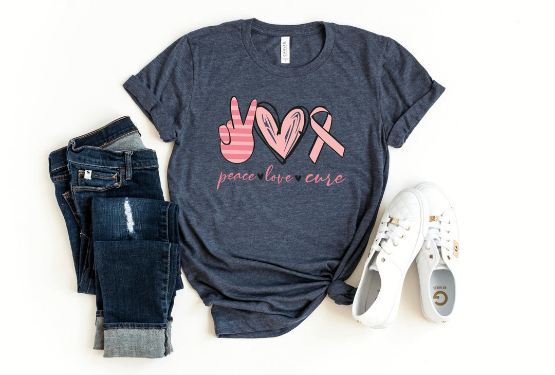 Shirts & Tops-Peace, Love, Cure T-Shirt 🎗️-S-Navy-Jack N Roy