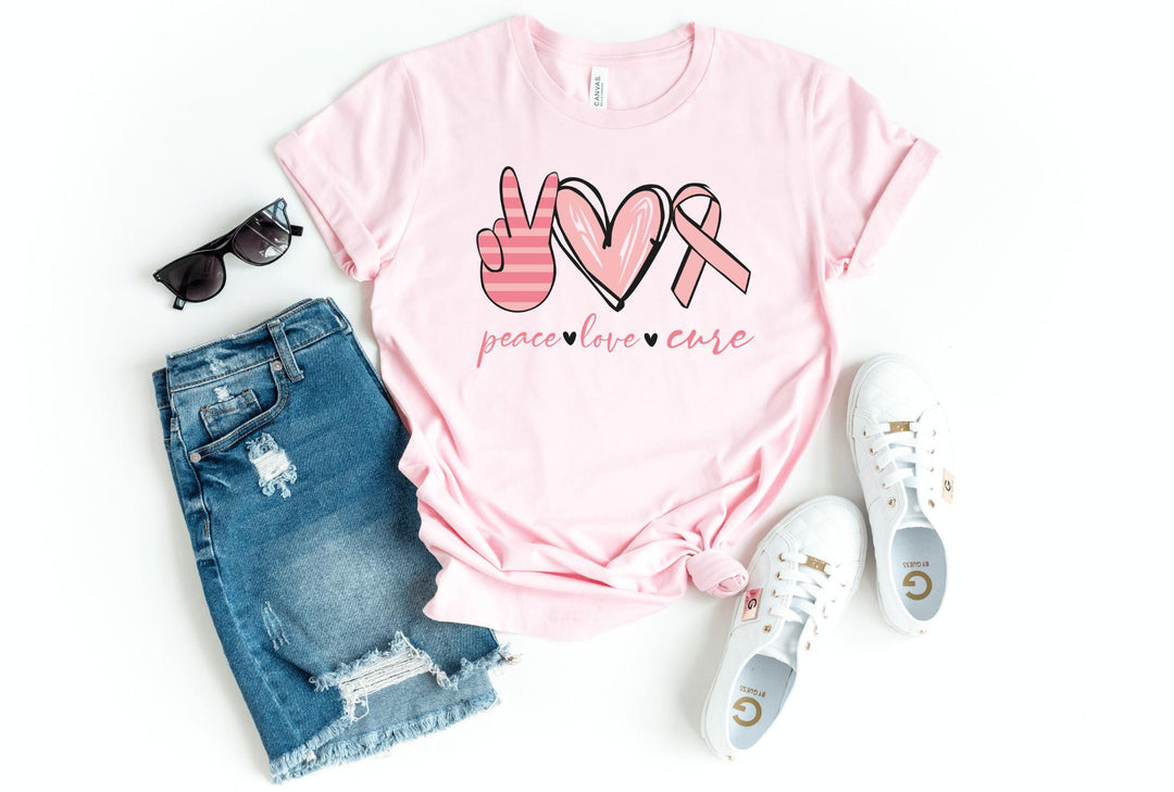 Shirts & Tops-Peace, Love, Cure T-Shirt 🎗️-S-Pink-Jack N Roy