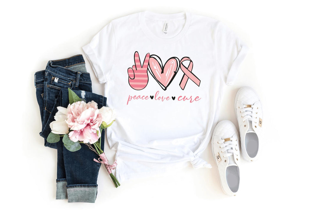 Shirts & Tops-Peace, Love, Cure T-Shirt 🎗️-S-White-Jack N Roy